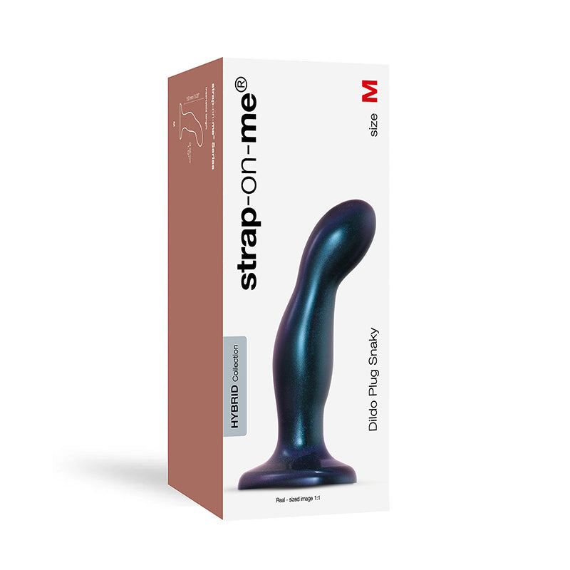 Strap-On-Me Hybrid Collection Dildo Plug Snaky Metallic Blue M by Lovely Planet USA