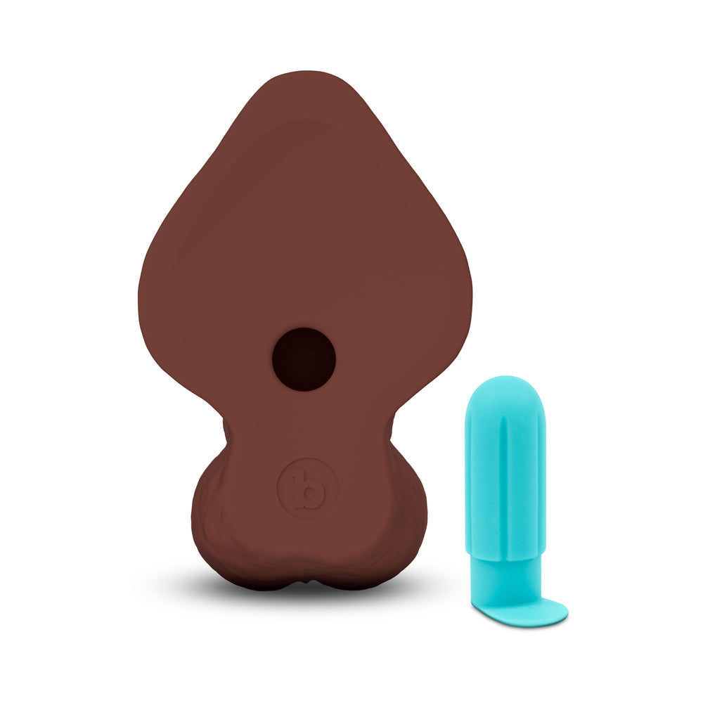 b-Vibe Slipskin Realistic Silicone Dildo 10 in. Curved Brown by COTR Inc.