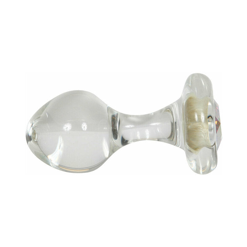 Crystal Delights Small Clear Plug with Gem Aurora Borealis by Crystal Delights LLC