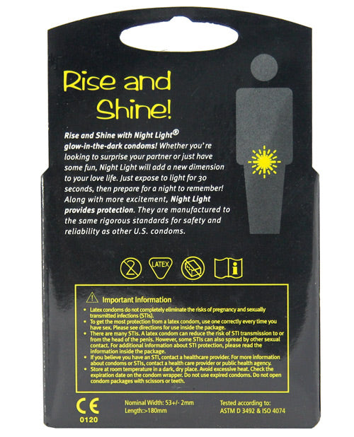 Night Light Glow in the Dark Condom - Box of 3 by Paradise Marketing