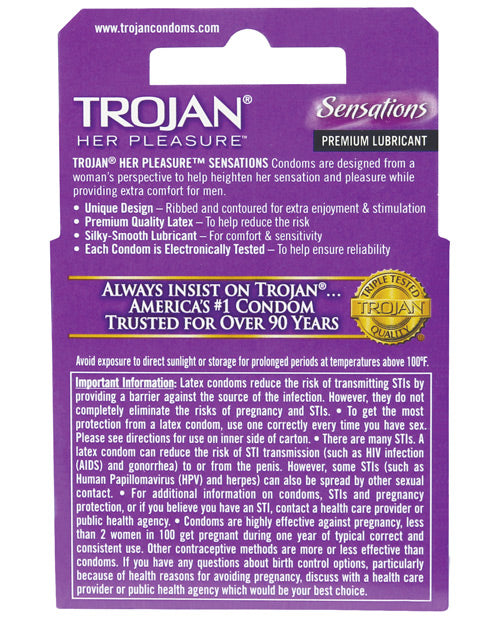 Trojan Her Pleasure Condoms - Box of 3 by Paradise Marketing