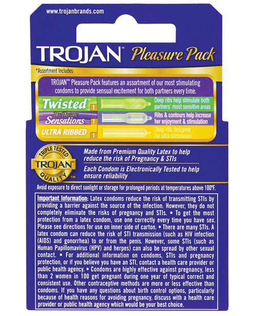 Trojan Pleasure Pack Condoms - Box of 3 by Paradise Marketing