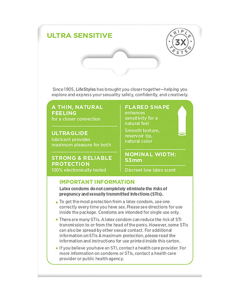 Lifestyles Ultra Sensitive - Box of 3 by Paradise Marketing