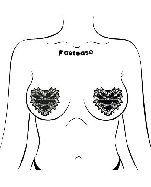 Pastease Premium Barbed Wire Heart Reflective - Black O/S by Pastease