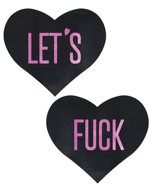 Pastease Premium Let's Fuck Hearts - Black O/S by Pastease