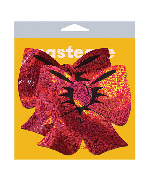 Pastease Coverage Holographic Bow - Red O/S by Pastease