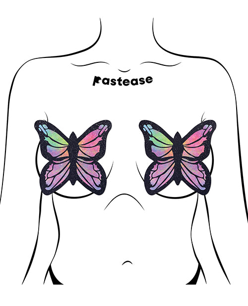 Pastease Coverage Twinkle Velvet Butterfly - Rainbow O/S by Pastease