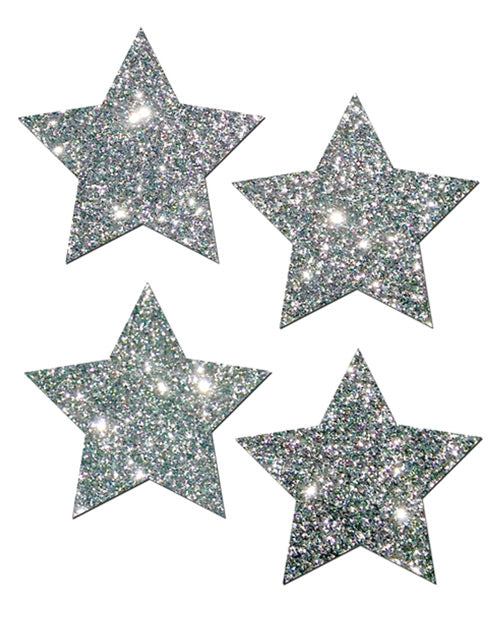 Pastease Premium Petites Glitter Star - Silver O/S Pack of 2 Pair by Pastease
