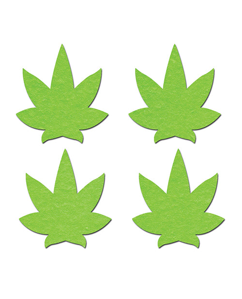 Pastease Premium Petites Leaf - Glow in the Dark Green O/S Pack of 2 Pair by Pastease