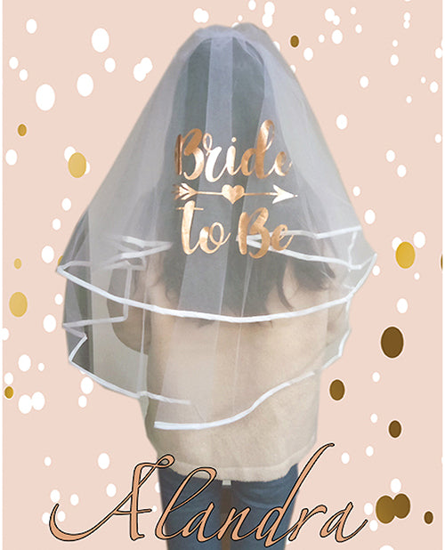 Bride to Be Luxury Veil - Rose Gold by Omg International