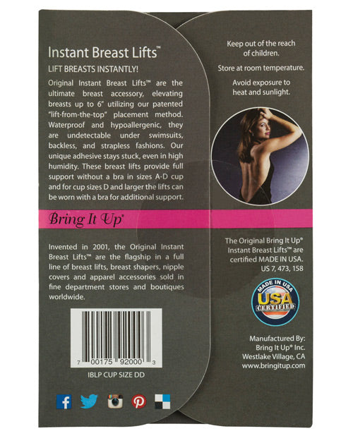Bring it Up Plus Size Breast Lifts - DD Cup & Larger Pack of 3 by Bring It Up