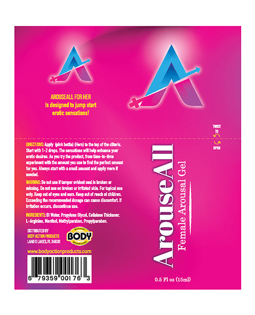 ArouseAll Female Stimulating Gel - .5 oz Bottle by Body Action Products