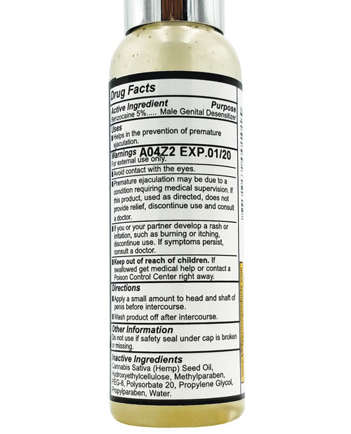 Higher Control Climax Control Gel for Men w/Hemp Seed Oil - 2 oz by Body Action Products
