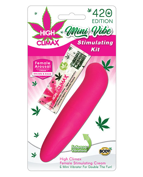 High Climax Mini Vibe Stimulating Kit w/Hemp Seed Oil - Pink by Body Action Products