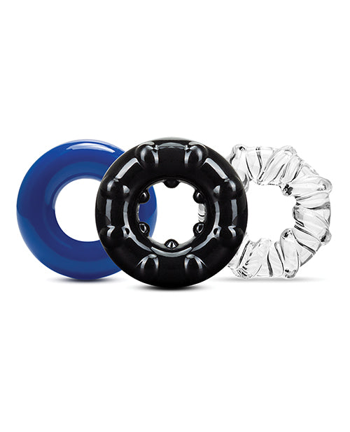 Blush Stay Hard Triple Stretch Cock Rings - Pack of 3 by Blush Novelties
