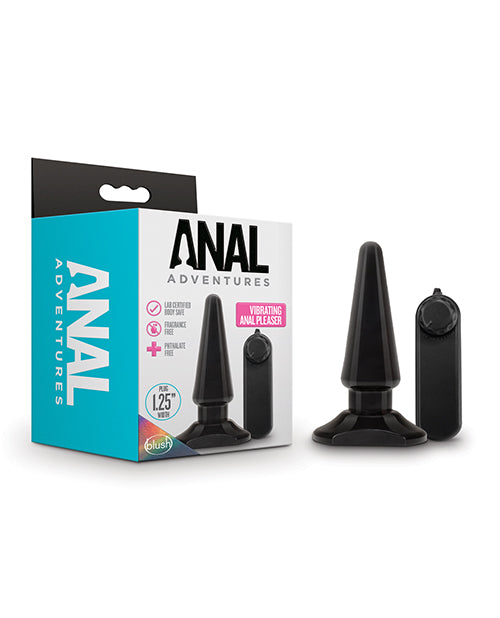 Blush Anal Adventures Basic Vibrating Anal Pleaser - Black by Blush Novelties