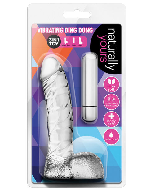 Blush Naturally Yours Vibrating Ding Dong - Clear by Blush Novelties