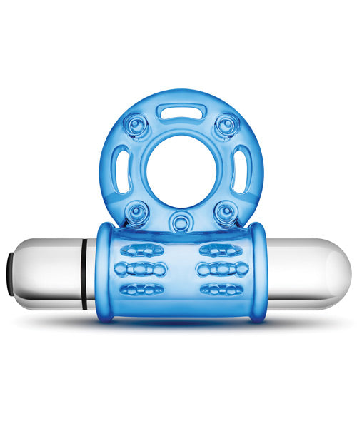 Blush Stay Hard Mega Vibrating Bull Ring - Blue by Blush Novelties