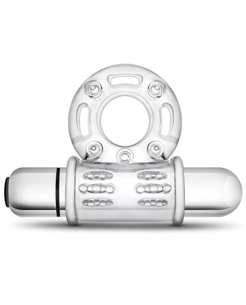 Blush Stay Hard 10 Function Vibrating Bull Ring Cock Ring - Clear by Blush Novelties