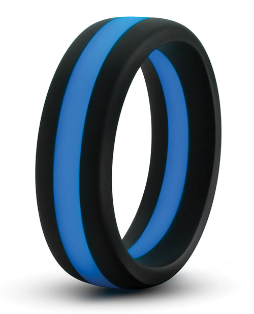 Blush Performance Silicone Go Pro Cock Ring - Black/Blue by Blush Novelties