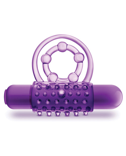Blush Play With Me the Player Vibrating Double Strap Cockring - Purple by Blush Novelties