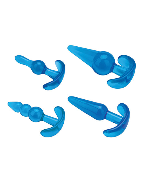 Blue Line C & B 4 pc Anal Training Set - Jelly Blue by Electric Eel INC