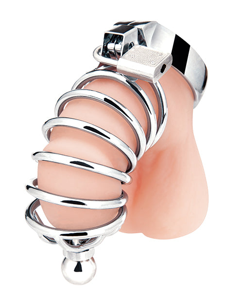 Blue Line Urethral Play Cage - Silver by Electric Eel INC