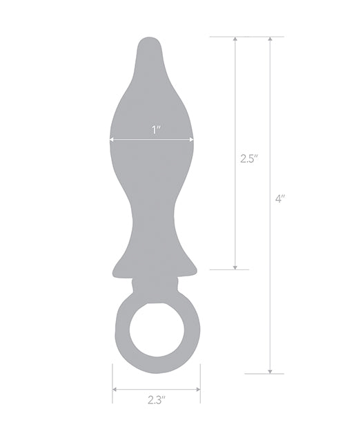 Blue Line 2.5" Stainless Steel Metal Tapered Butt Plug With Loop Hardware by Electric Eel INC