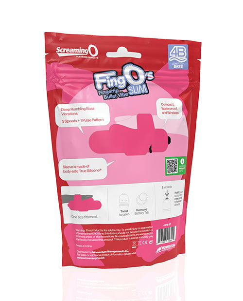 Screaming O 4B FingO Slim - Strawberry by Bushman Products