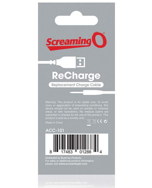 Screaming O Recharge Charging Cable - White by Bushman Products