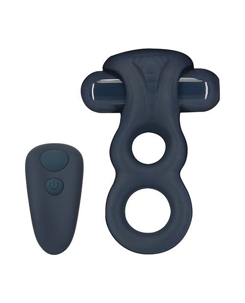 Lux Active Triad 4.5" Vibrating Dual Ring w/Remote - Dark Blue by B.M.S. Enterprises