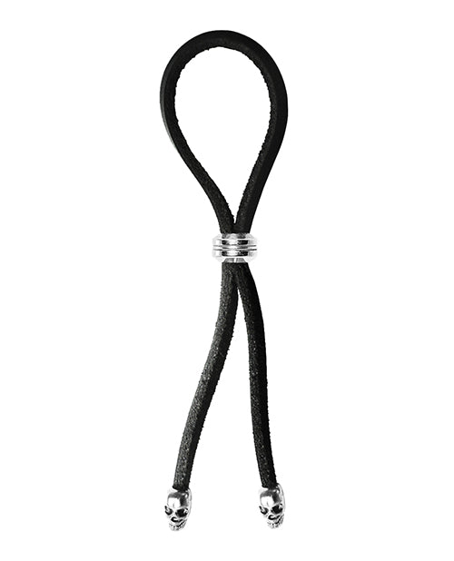 Bolo Cock Ring Leather Lasso Bead Slider W/skull Tips by Phs International