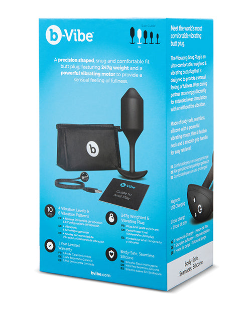 B-Vibe Vibrating Weighted Snug Plug XL - 247 g Black by Cotr INC