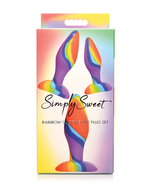 Curve Toys Simply Sweet Rainbow Silicone Butt Plug Set by Curve Toys C/o Xr
