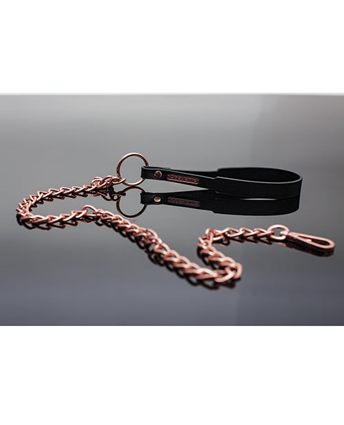 Pleasure Collection Leash - Black/Rose Gold by Coquette International
