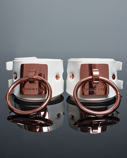 Pleasure Collection Adjustable Handcuffs - White/Rose Gold by Coquette International