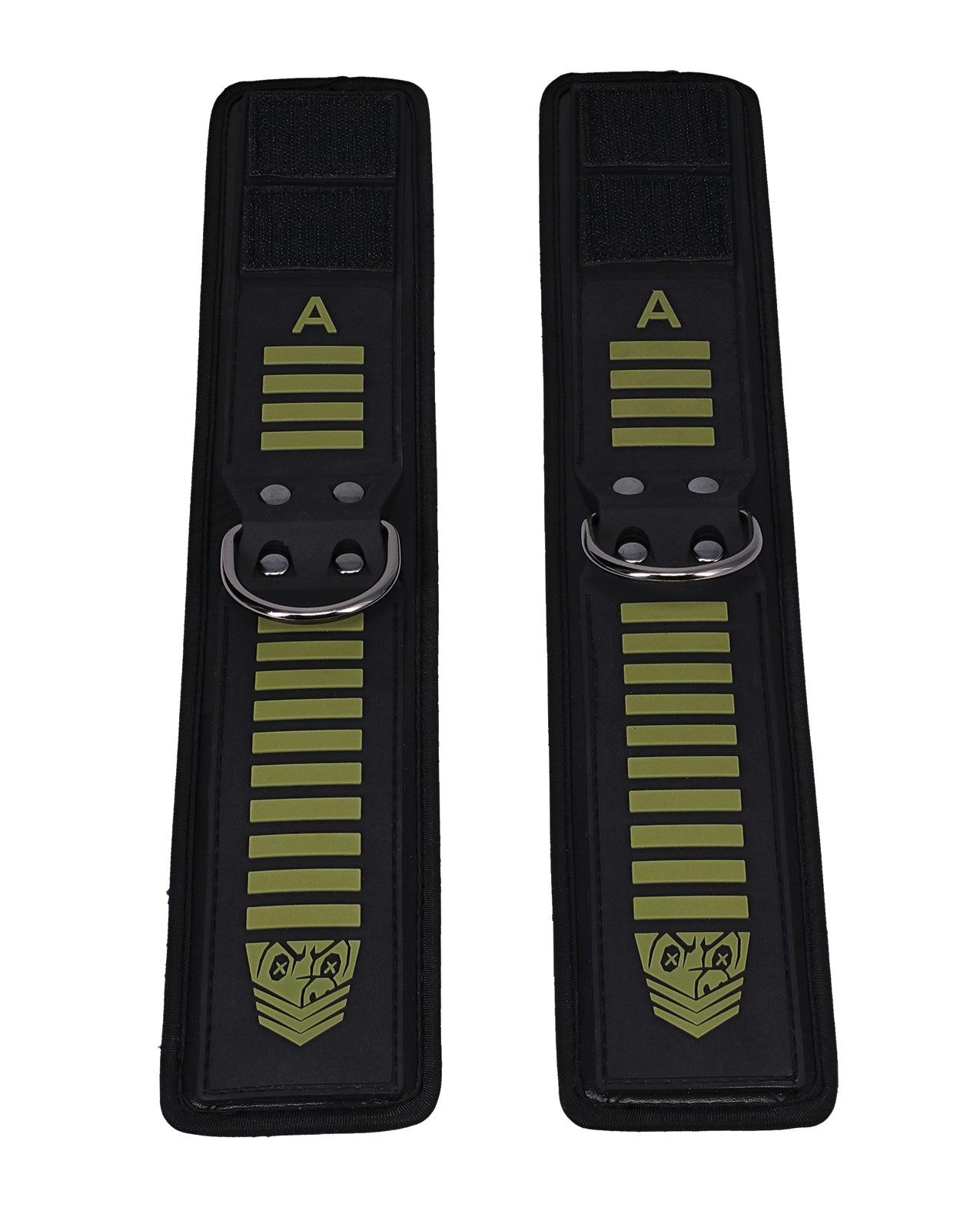 Fort Troff Tactical Ankle Cuffs - Black/Green by Doc Johnson