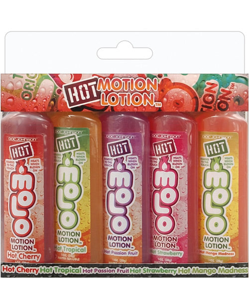 Hot Motion Lotion Kit - 1 oz Asst. Flavors Pack of 5 by Doc Johnson