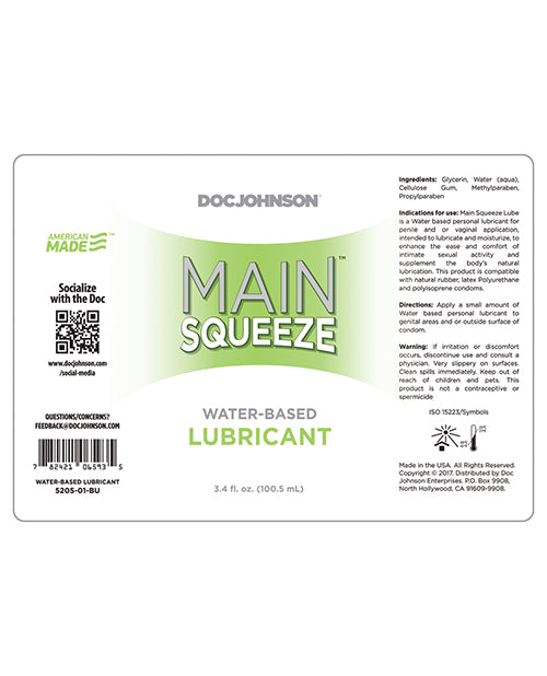 Main Squeeze Water-Based Lubricant - 3.4 oz by Doc Johnson