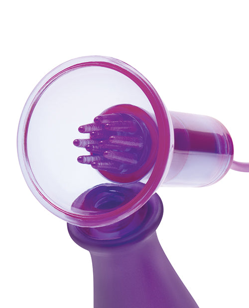 Lux Fetish Vibrating Nipple Suckers w/Wired Remote Control - Purple by Electric Eel INC