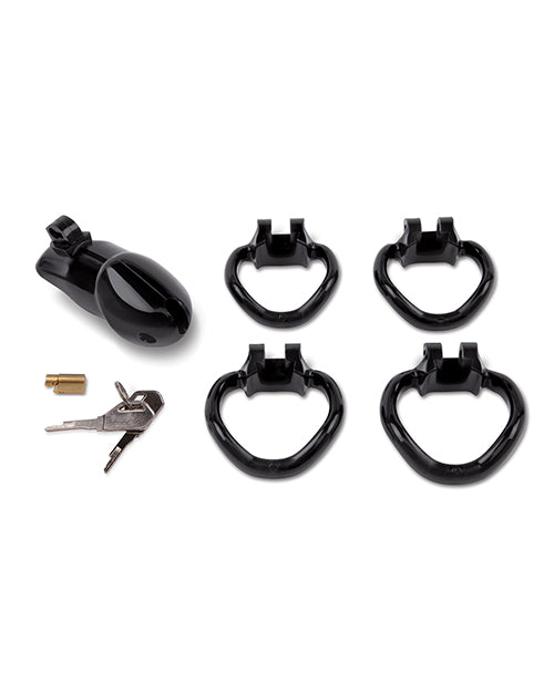 Lockmaster 4" Resin Cock Cage - Black by Electric Eel INC