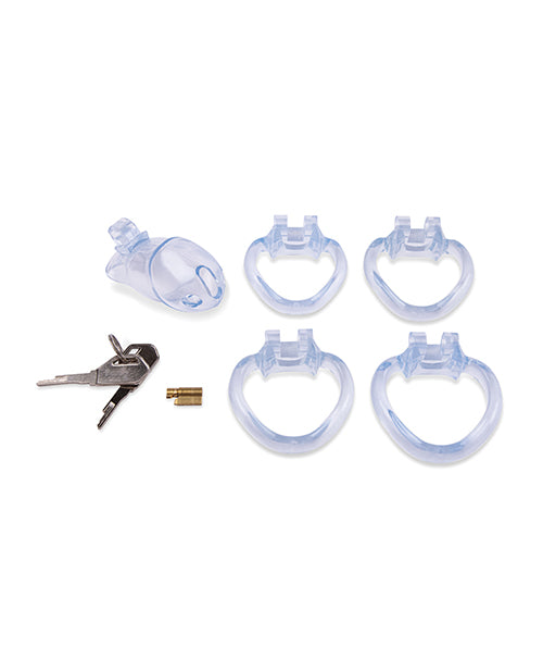 Lockmaster 3.5" Side Lock Resin Cock Cage - Clear by Electric Eel INC