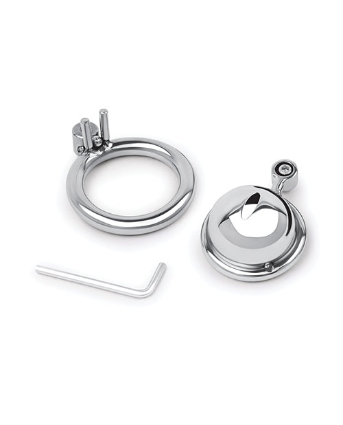 Lockmaster Stainless Steel Inverted Micro Chastity Cage - Silver by Electric Eel INC
