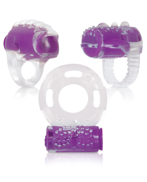 Evolved Ring True Unique Pleasure Rings Kit - 3 Pack Clear/Purple by Evolved Novelties INC