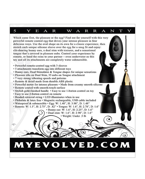 Evolved Egg Citement Rechargeable Bullet - Black/Gold by Evolved Novelties INC