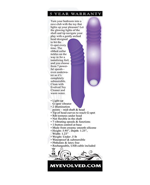 Evolved The G-Rave Light Up Vibrator - Purple by Evolved Novelties INC