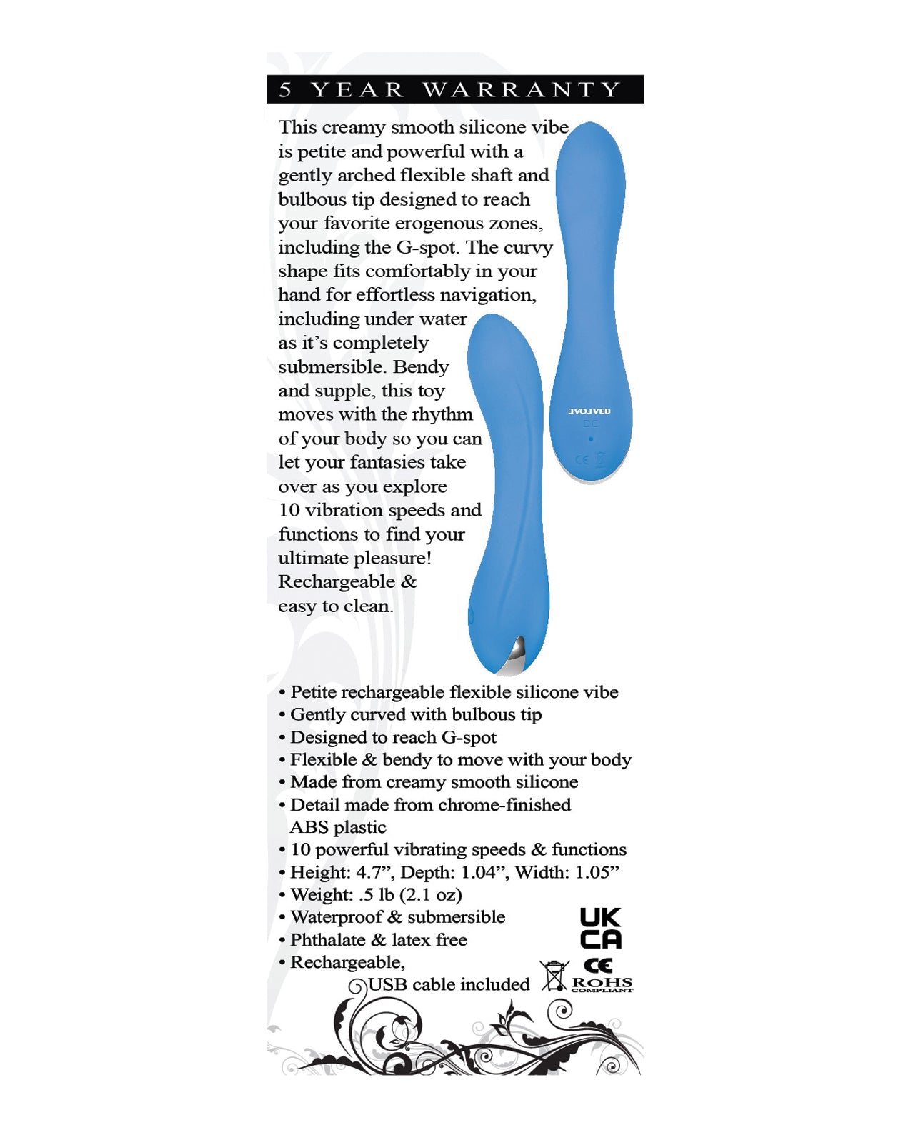 Evolved Blue Crush Petite Vibe - Blue by Evolved Novelties INC