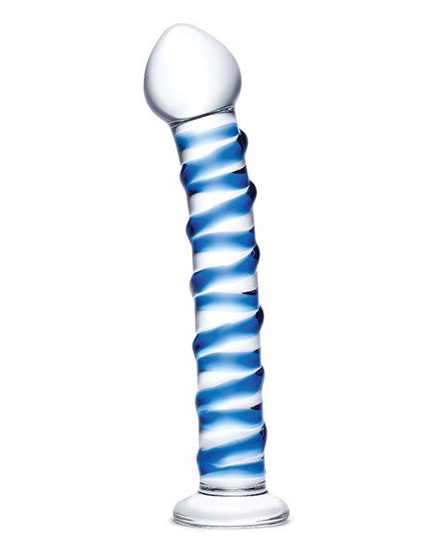 Glas Spiral Glass Dildo - Blue by Electric Eel INC