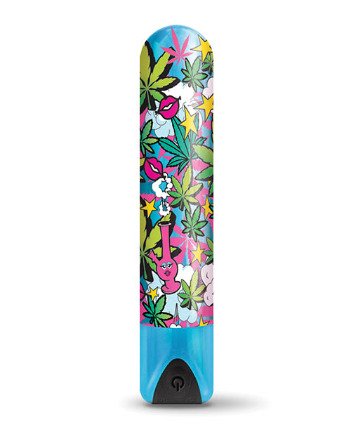 Buzzed 3.5" Rechargeable Bullet - Stoner Chick Blue by Global Novelties LLC