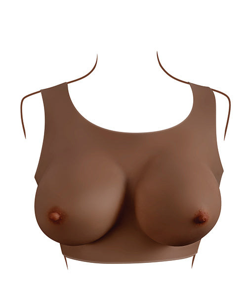 Gender X Realistic Undergarments Plate D-Cup - Dark by Evolved Novelties INC